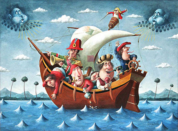Иллюстрация. Название: «Корабль дураков». Автор: Михаил Семашин. Источник: http://www.liveinternet.ru/users/4435793/post284345662