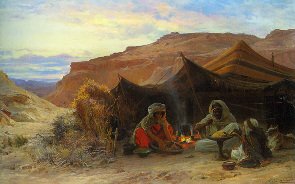 Иллюстрация. Название: «Бедуины в пустыне». Автор: Эжен Алексис Жирарде (1853–1907). Источник: http://www.fineartlib.info/gallery/p17_sectionid/32/p17_imageid/1305