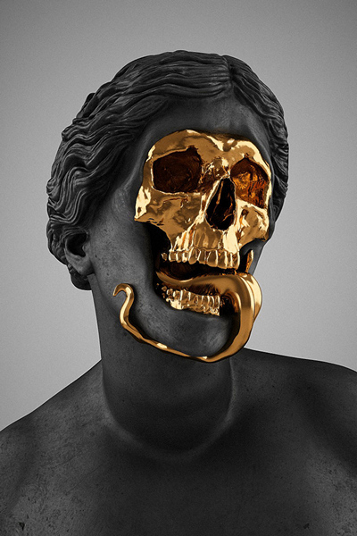 Иллюстрация. Название: «God Of The Grove» (скульптура). Автор: Hedi Xandt. Источник: http://s8.favim.com/orig/150903/art-dark-gold-mask-Favim.com-3234785.jpg
