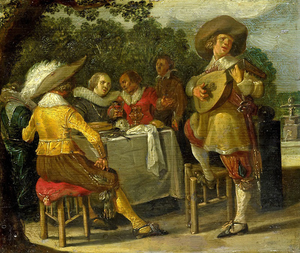 Дирк Халс. Вечеринка на свежем воздухе. 1620-1630.
