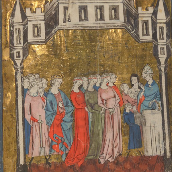   L' Atre perilleux et Yvain, le chevalier au lion («   ,  »)  .    XIV . BNF,  , Français 1433.