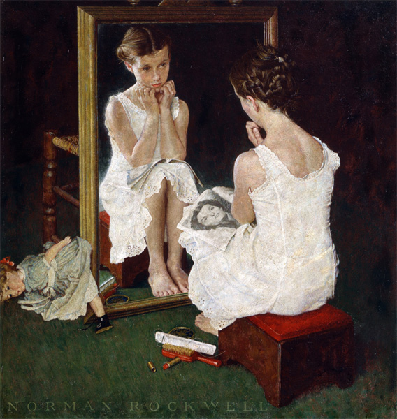 Норман Роквелл. Девушка у зеркала. 1954 г. Музей Нормана Роквелла, Стокбридж, штат Массачусетс, США
