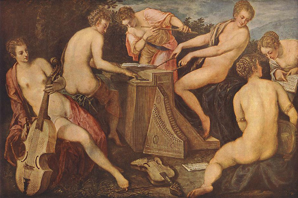 Иллюстрация. Название: «Музицирующие женщины». Автор: Тинторетто (1540-1570-е гг.). Источник: http://newlit.ru/