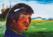 The Baikal warrior (Tophaev),  1998 Oil on canvas, 9770 cm